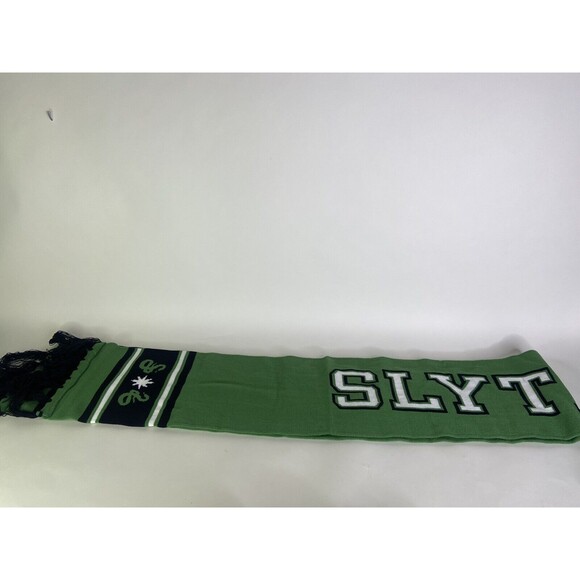 Harry Potter Slytherin Logo Knit Cuff Pom Beanie Hat Cap and Scarf Set 2 Piece - Picture 7 of 8